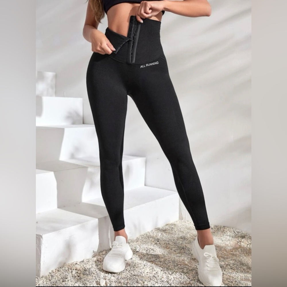 Shein black tummy control legging high stretch xs
